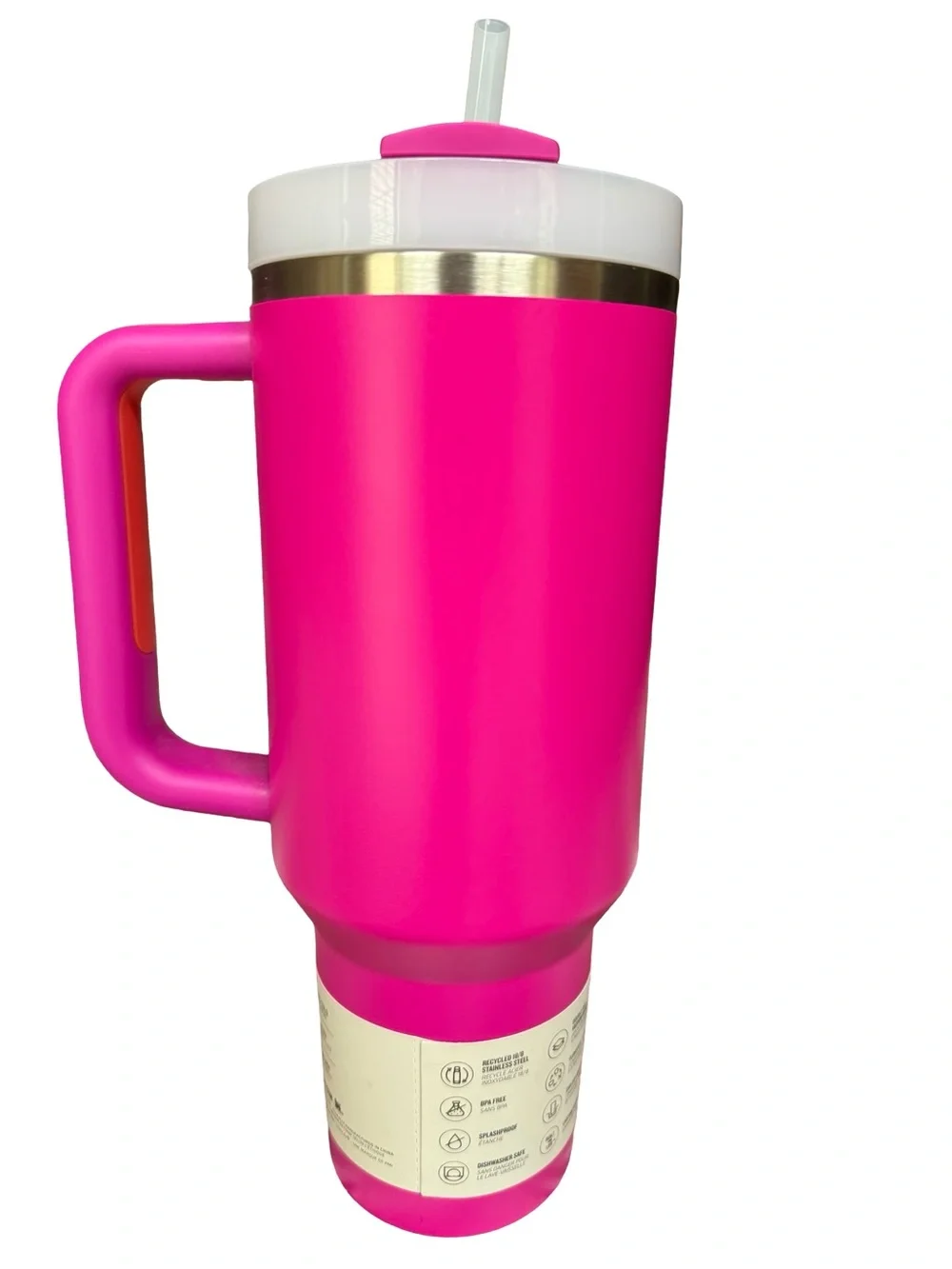 NWT Stanley Pink 40oz Insulated Quencher H2.0 Tumbler with Handle and Straw